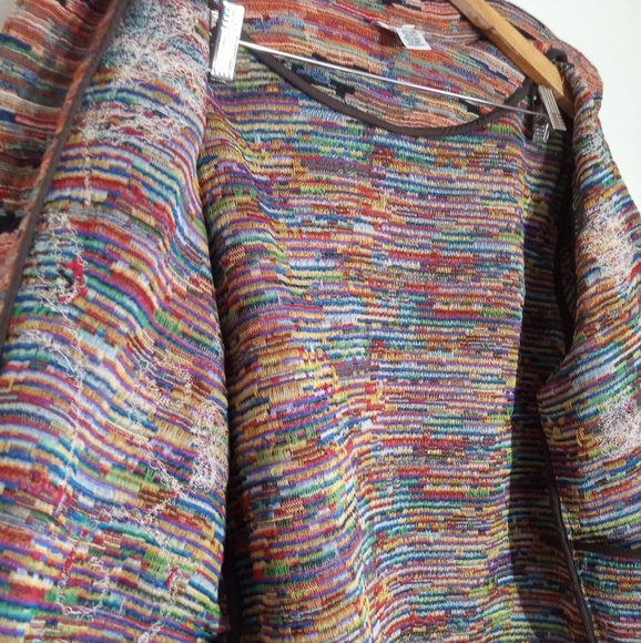 Graff by Um Company multi color handwoven button down jacket with embroidery - Picture 15 of 15